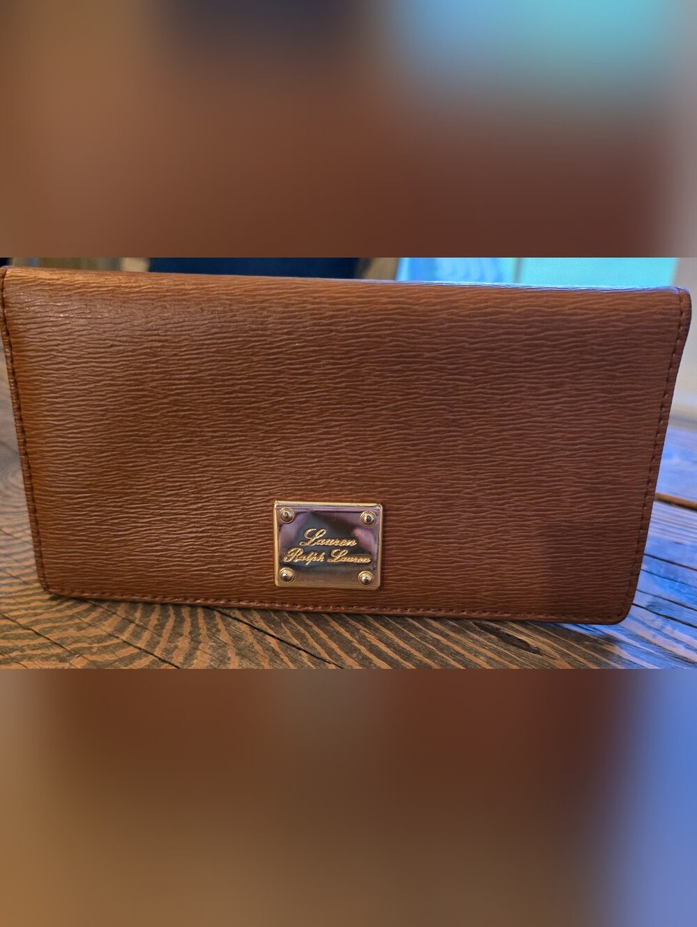 Lauren Ralph Lauren Brown Leather Continental Wallet